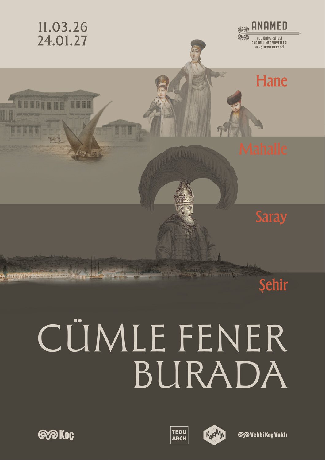 Cümle Fener Burada sergisinin afişi