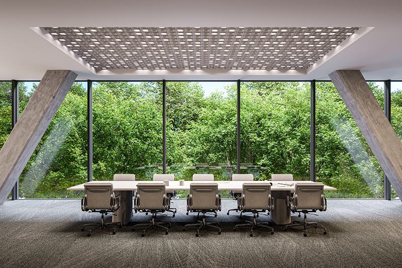 Intra lighting Vyko DECO Optic serisiyle tasarlanmış toplantı odası